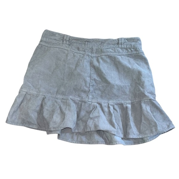 Y2K style pleated corduroy mini Minga London Women's Grey Skirt - Picture 2 of 3